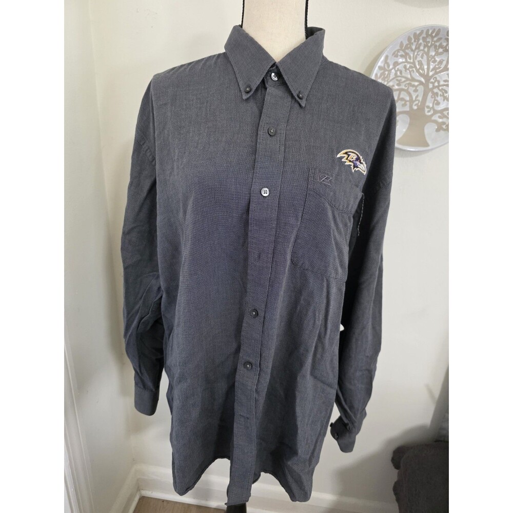 Nice Baltimore Ravens Cutter & Buck NFL Long Sleeve ButtonUp Shirt Sz XXL GuC